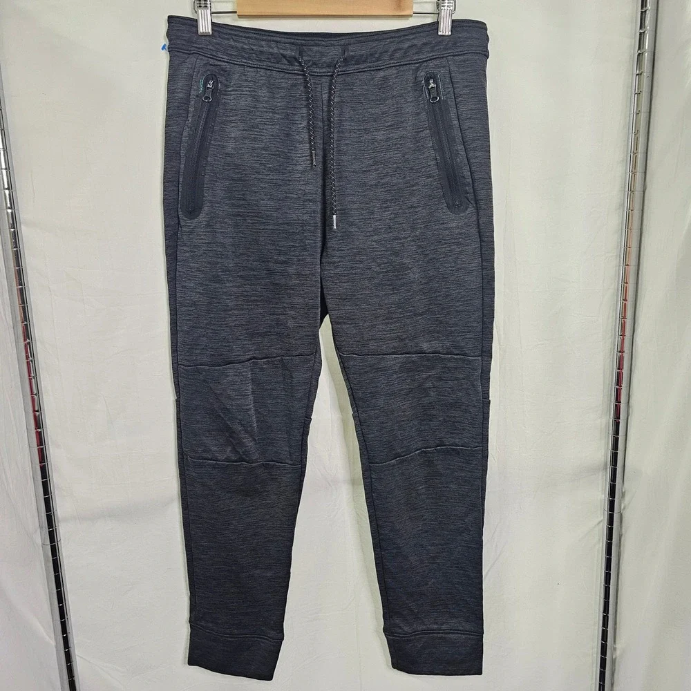 American Eagle AEactive Flex Joggers Mens Medium Gray Teal Fleece Lined Pants